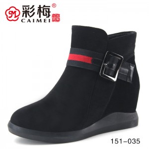 151-035 黑 时尚女短靴【二棉】