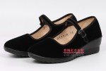 034-388 黑色 坡跟一代 舒适休闲工作鞋 广场舞鞋