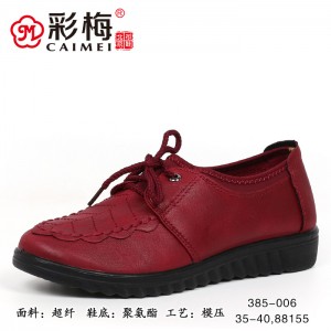 385-006 红 中老年舒适软底女单鞋