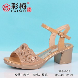 398-002 金色 时尚优雅粗跟凉鞋