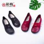 385-091 红 中老年舒适软底女布单鞋